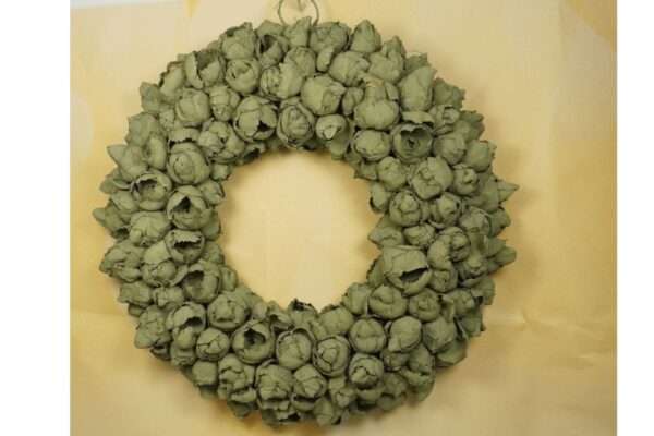 Couronne Deko Kranz Naturkranz Coco Fruit Wreath Old Green Wash 30cm∅ Handarbeit