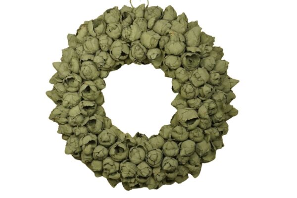 Couronne Deko Kranz Naturkranz Coco Fruit Wreath Old Green Wash 30cm∅ Handarbeit