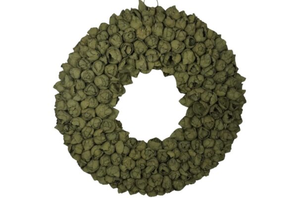 Couronne Deko Kranz Naturkranz Coco Fruit Wreath Old Green Wash 40 cm ∅ Handarbeit
