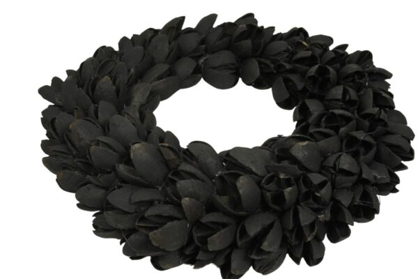 Couronne Dekokranz Wandkranz Naturkranz Handarbeit Bakuli Wreath Black 20cm ∅