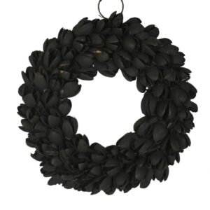 Couronne Dekokranz Wandkranz Naturkranz Handarbeit Bakuli Wreath Black 20cm ∅