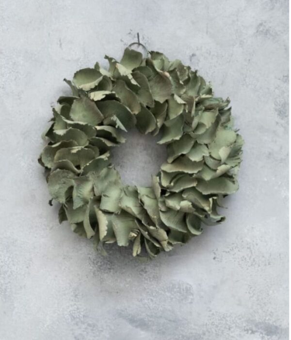 Couronne Deko Kranz Naturkranz Palm Petal Wreath Laurel Green 25cm∅ Handarbeit