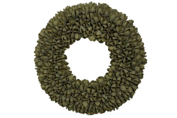 Couronne Dekokranz Naturkranz Handarbeit Bakuli Wreath Old Green Wash 30 cm ∅
