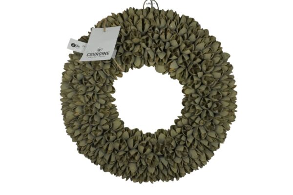 Couronne Dekokranz Naturkranz Handarbeit Bakuli Wreath Old Green Wash 30 cm ∅