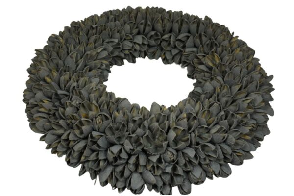 Couronne Dekokranz Naturkranz Handarbeit Bakuli Wreath Grey Smoke 30 cm ∅