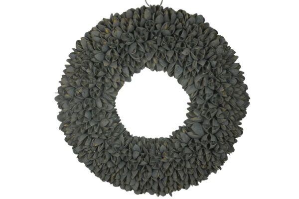 Couronne Dekokranz Naturkranz Handarbeit Bakuli Wreath Grey Smoke 30 cm ∅
