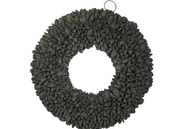 Couronne Dekokranz Naturkranz Handarbeit Bakuli Wreath Grey Smoke 30 cm ∅