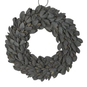 Couronne Dekokranz Wandkranz Naturkranz Handarbeit Bakuli Wreath Thin Dark Grey 20cm ∅