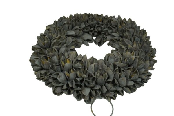 Couronne Dekokranz Wandkranz Naturkranz Handarbeit Bakuli Wreath Grey Smoke 20cm ∅