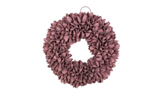 Couronne Dekokranz Naturkranz Handarbeit Bakuli Wreath Mauve 20 cm ∅