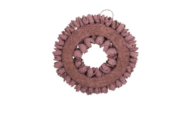 Couronne Dekokranz Naturkranz Handarbeit Bakuli Wreath Mauve 20 cm ∅