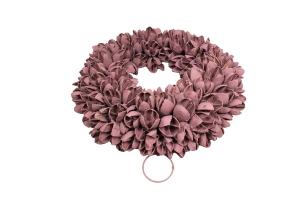 Couronne Dekokranz Naturkranz Handarbeit Bakuli Wreath Mauve 20 cm ∅