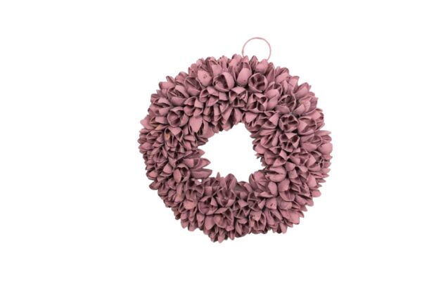 Couronne Dekokranz Naturkranz Handarbeit Bakuli Wreath Mauve 20 cm ∅