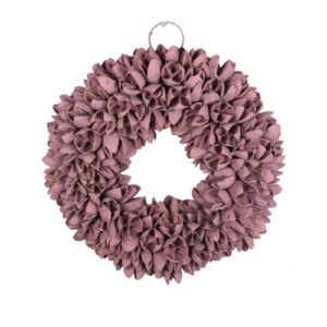 Couronne Dekokranz Naturkranz Handarbeit Bakuli Wreath Mauve 20 cm ∅