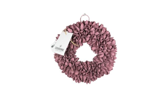 Couronne Dekokranz Naturkranz Handarbeit Bakuli Wreath Mauve 20 cm ∅