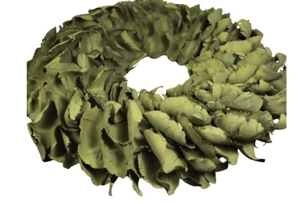 Couronne Deko Kranz Naturkranz Palm Petal Wreath Old Green Wash 40 cm ∅ Handarbeit