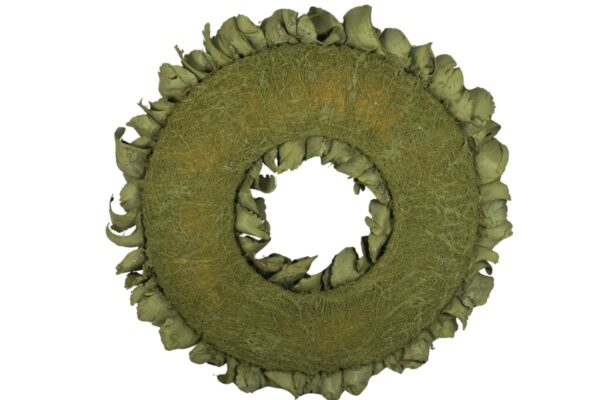 Couronne Deko Kranz Naturkranz Palm Petal Wreath Old Green Wash 40 cm ∅ Handarbeit