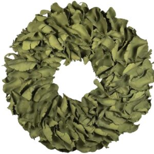 Couronne Deko Kranz Naturkranz Palm Petal Wreath Old Green Wash 40 cm ∅ Handarbeit