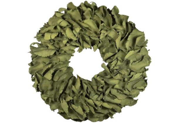 Couronne Deko Kranz Naturkranz Palm Petal Wreath Old Green Wash 40 cm ∅ Handarbeit