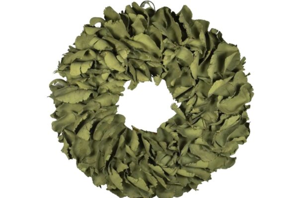 Couronne Deko Kranz Naturkranz Palm Petal Wreath Old Green Wash 40 cm ∅ Handarbeit
